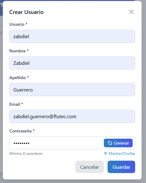 nuevo usuario