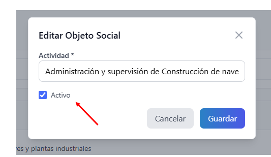 editar objeto social